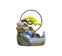 HLHLOP777 Tabletop Fountain Resin Tabletop Waterfall Fountain Feng Shui Wheel Water Ball Ornament Desk Rockery Fountain Décor Water Fountain(Small)