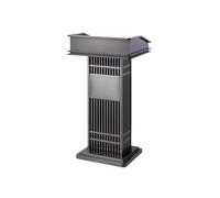 HLHLOP777 Teacher Lectern Stainless Steel Launch Podium Master Ceremonies Emceeing Platform Hotel Reception Desk Portable Pulpit(Black)