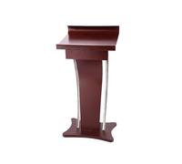HLHLOP777 Teacher Lectern Wooden Lectern Modern Conference Room Classroom Podium Reception Desk Host's Portable Pulpit(Bruin)