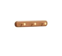 HLHLOP777 Wall Mounted Coat Rack Solid Wood Brass Clothes Hook, Entrance Foyer Hanger, Hat, Wall Mounted, Door Coat Rack Hat Rack with Hooks(Bruin,Small)
