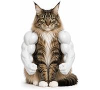 Hliloy Cat Muscles Arms,Muscle Arms for Cats,Comfy Pet Shoulder Attachment for Feline Cosplay. Lightweight PLA Toy,Cat Costume, Pet Accessory (White)