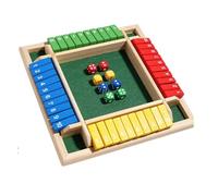 Hliloy Montessori Number Knockdown Games, Shut The Box-Wooden Dice Board Game, 2-8 Player Four Sided Flip Card Game Toys, Interactive Classics Tabletop Family Math Games for Adults & Kids (A)
