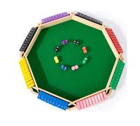 Hliloy Montessori Number Knockdown Games, Shut The Box-Wooden Dice Board Game, 2-8 Player Four Sided Flip Card Game Toys, Interactive Classics Tabletop Family Math Games for Adults & Kids (B)