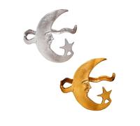 Hliloy Moon And Star Cuff - Where Celestial Magic Meets Earthly Craft, Star And Moon Pattern Open Bracelet, Gold Silver Sun Mo-on Crescent Cuff Bracelets Adjustable Bracelet Armband Jewelry (MIX 2PC)