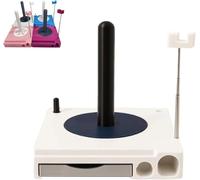 Hliloy Portable Yarn Spool Organizer Box, Crochet Caddy, Multi-Functional Yarn Shaft Spool Box with Phone Stand, Detachable Yarns Spools Rack, for Knitting Lovers (C)