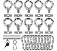 Hlimior 10Pcs Awning Rail Stoppers 6mm, 304 Stainless Steel M4 Awning Piping Stopper with Carabiners for Caravan Campervan Camping Tent Equipment Awnings Motorhome Accessories