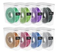 Hlimior 8 Pcs Filament Storage Box, 3D Printing Filament Storage with Thick Silicone Seal Dust-Proof Portable Storage Organizer with Marker&Labels for 1.75mm PLA ABS PETG TPU PA
