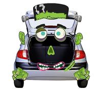 Hlimior Halloween Trunk or Treat Car Decorations Kit, Monster with Large Eyes, Fangs, Scary Halloween Decorations for Garage Door, Archway, Haunted House, Monster Face Sticker with Adhesive Tape