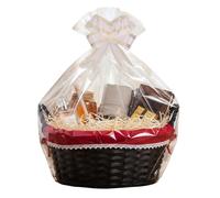 HLine Christmas Hamper Basket Wicker Gift Basket with Red Lining Split Will