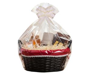 HLine Christmas Hamper Basket Wicker Gift Basket with Red Lining Split Will
