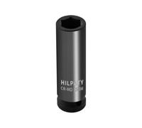Hlipaty Impact Socket 15mm, 1/2" Square Drive 6 Point Cr-Mo Deep Socket, 78mm Length