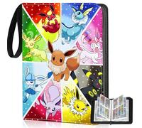 Hlisippa 4 Pocket Card Binder, 400 Pockets Trading Card Binder, PU Card Folder with 50 Double Sleeves, Portable Zipper Binder for Collectors
