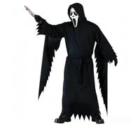 Hlisippa Screaming Costume, Ghost Face Costumes with Scream Mask Fake Knife, Scary Movie Costume for Halloween Fancy Dress Cosplay (Small)