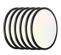 Hlite 6pack 12 inch Flush Mount LED Ceiling Light Fixtures, 24W 2400LM Super Slim, 3CCT Selectable (3000K/4000K/5000K), for Kitchen, Bedroom (Black)