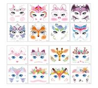 HLIWS 16 Pcs Waterproof Animal Temporary Tattoos,for fancy dress parties | Speciality paper,featuring a variety of designs,waterproof and sweat-resistant,16 styles,for role-play,festive celebrations