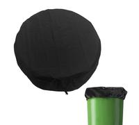 HLIWS 1pcs Drum Cover, 65cm Diameter with Adjustable Drawstring, 55 Gallon Drum Lid, Black, Dust-Proof And Waterproof, Rain Barrel Cover, Provides All-Round Protection