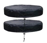 HLIWS 2 Pcs Waterproof Trash Can Cover, Rain Barrel Covers for Round, Barrel Protective Covers with Drawstring, Oxford Fabric Drum Cover, Keeps Mosquitos and Debris Out (65 * 10 cm, 55 Gallon)