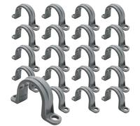 HLIWS 20 Pcs 2 Holes Plastic Conduit Strap, PVC Pipe Straps, Hinged Pipe Clips, Plastic U Shape Tube Strap, for PVC Pipes, Conduit and Cables (3/4")