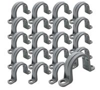 HLIWS 20 Pcs 2 Holes Plastic Conduit Strap, PVC Pipe Straps, Hinged Pipe Clips, Plastic U Shape Tube Strap, for PVC Pipes, Conduit and Cables (1")