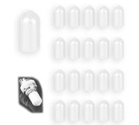 HLIWS 200 Pcs Round Rubber End Caps Protective Caps, 10 mm,White Vinyl Cover Screw, Thread Protectors Assortment, White Rubber Covers, For Protection Of Screws,Tubes,Cables,Wires,Etc (Depth: 20.3mm)