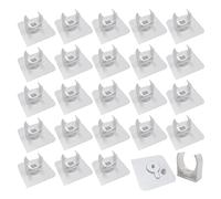 HLIWS 24Pcs 25mm Self Adhesive Plastic Pipe Clips,360 Adjustable Hose Clips,PVC Water Pipe Clamps,White Snap in Design,for Fixing Bracket of Water Pipe