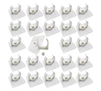 HLIWS 24Pcs 32mm Self Adhesive Plastic Pipe Clips,360 Adjustable Hose Clips,PVC Water Pipe Clamps,White Snap in Design,for Fixing Bracket of Water Pipe