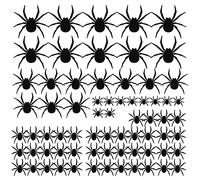 HLIWS 70 Pcs Halloween Decorations Spider Wall Decor Sticker,Halloween Scary Spiders,4 Different Sizes PVC Spider Stickers,for Home Window, Party, Room Decor(with Double Sided Foam Tape)