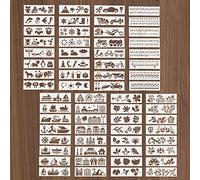 HLIWS 8 Sets Nature Painting Stencils for Craft Reusable,Bird and Floral Painting Stencil, Drawing Craft Stencils DIY, for DIY Scrapbooking, Drawing Crafts Accessories(Set of 8 Each)