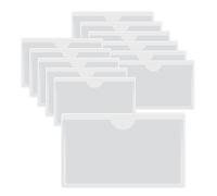 HLIWS Adhesive Horizontal Plastic Card Sleeves-12 pcs Card Plastic Pocket Holder,Waterproof Clear Pockets for Home,Office,School and Travel(Inside Size:9 * 5cm)