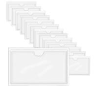 HLIWS Adhesive Vertical Plastic Card Sleeves-15 Pcs Card Plastic Pocket Holder,Waterproof Clear Pockets for Home, Office, School and Travel(Inside Size:15.5 * 10.5cm)