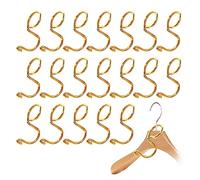 HLIWS Clothes Hanger Connector Hooks-20 PCS Gold Stainless Steel Space Saving Coat Hanger Connectors,Extender Cascading Connection Hooks for Clothes Closet
