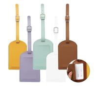 HLIWS Luggage Tags, Leather Suitcase Tag, 5 Pcs Suitcase ID Tags, for scenarios Such as air Travel, high-Speed Rail Journeys, self-Drive Holidays, and Business Trips(Side-Opening Design)