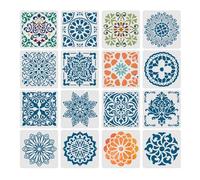 HLIWS Mandala Geometric Painting Stencils-16 Pcs Reusable Paint Templates,Flower Stencils,Flower Stencils for Scrapbook,Fabric,Wall,Furniture,Window