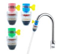 HLIWS Multi-layer Fine Faucet Filter-4 PCS Mini Water Filter Tap,Anti-Spill Water Saving Water Filter,for Kitchen Home Bathroom(2 blue,1 pink,1 green)