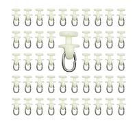 HLIWS Plastic Curtain Hooks Gliders-100 pcs Mute Rod inner rail track Slides Rollers,Caravan Curtains Hooks,Curtain Track Runners(White)