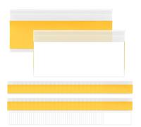 HLIWS Self-Adhesive Ticket Holder, 50 pcs 7.5 x 2.8cm Price Tag Holders, Clear Self-Adhesive Label Holders, Label Holder, for Shop Office Home (with White Card Inserts)