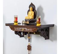 Hlixzoy 40CM,Wall-Mounted Buddha Shrine Cabinet God of Wealth Offering Table, Solid Wood Personal Shrine Altar Table Home Ceremony Table, Meditation Altar Table Prayer Altar