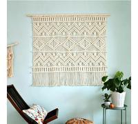 Hlixzoy ,A,80 * 80cm,Handmade Macrame Wall Hanging Tapestry - Original Hand-Woven Pure Cotton, Simple Modern Ins-Style Wall Decor for Living Room & Bedroom Accent Walls