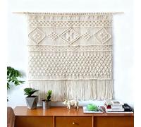 Hlixzoy ,B,1.5 * 1.5m,Handmade Macrame Wall Hanging Tapestry - Original Hand-Woven Pure Cotton, Simple Modern Ins-Style Wall Decor for Living Room & Bedroom Accent Walls