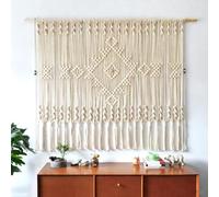 Hlixzoy ,D,1.2 * 1.2m,Handmade Macrame Wall Hanging Tapestry - Original Hand-Woven Pure Cotton, Simple Modern Ins-Style Wall Decor for Living Room & Bedroom Accent Walls