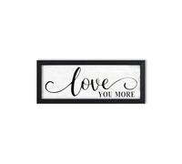 HLJ ART Love You More Sign Wall Decor: Love Quotes Wall Art Modern Master Bedroom Signs Wall Decor Above Bed Framed Aesthetic Farmhouse Rustic Family Wall Signs Bedroom Decor for Couples 6" x 14.5"