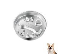 HLJMRD 22cm Slow Feeder Dog Bowl, Stainless Steel 304 Pet Food Bowl to Slow Down Eating, for Greedy Dogs Aid Digestion Easy to Clean Cute Bone Heart Design