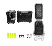 HLJNLVBN Motorcycle Luggage Rack 35L Motorcycle Side Box Universal Aluminum Box Pannier Saddlebags Side Luggage Cases Storage Trunk for BMW Rear Racks(BK-X Flat Side Box)