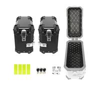 HLJNLVBN Motorcycle Luggage Rack 35L Motorcycle Side Box Universal Aluminum Box Pannier Saddlebags Side Luggage Cases Storage Trunk for BMW Rear Racks(BK Flat Side Box)