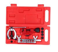 HLKSOUREZ 10pcs Pipe Flare Tool Kit, Double Flaring Tool Set for Vehicle Maintenance, Steel Universal Tube Repair Flare Tool with 7 Double - Flare, Includes Pipe Cutter and Deburring T