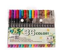 HLKSOUREZ 36 Colors Watercolor Brush Marker Pen Set, Dual Tip Brush Pens for Coloring Painting, Professional Soft Flexible Markers with Water Based Pigments, Ideal for Kids Adults Artists DI