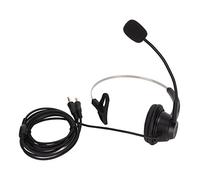 HLKSOUREZ H360 - PC PC Monaural Headset, Corded Single Ear Headset with Noise Cancelling Mic, 3 - Section Dual 3.5mm Plug for Call Centers, Office Use, and Business Communication