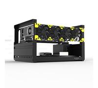 HLL Professional 6/8 GPU Miner Mining Case Aluminum Frame Mining Rig for ETH ZEC/Bitcoin Crypto Coin Currency Mining Veddha (BLACK, T2-6GPU+4FANS)