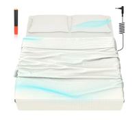 HLLBLL® Grounding Bedding Sheet Set, Bed Sheets and Pillowcase Set, 90% Organic Cotton+10% Pure Silver Organic Fitted Grounded Sheet for Improved Sleep, Pain Relief (White, (78.1 * 80.2 * 15.1inch))