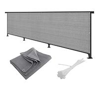 HLLING Balcony Privacy Protective Screens Balcony Sunshade Height 0.6m/0.7m UV Protection HDPE For Patio Garden Fences Privacy Protector (Color : Gray, Size : 0.7x2.5m)